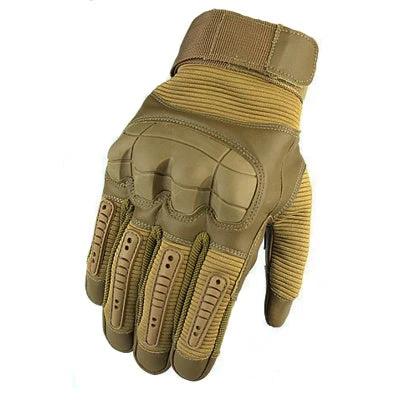 Mandotos off-road tactical gloves with touch screen fingertips, durable fabric, and adjustable wrist strap for outdoor sports.
