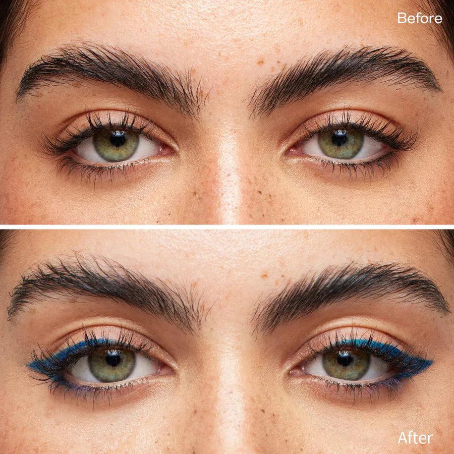 Mandotos PHOFAY colorful waterproof eyeliner set with bold, long-lasting shades displayed in a creative makeup look.