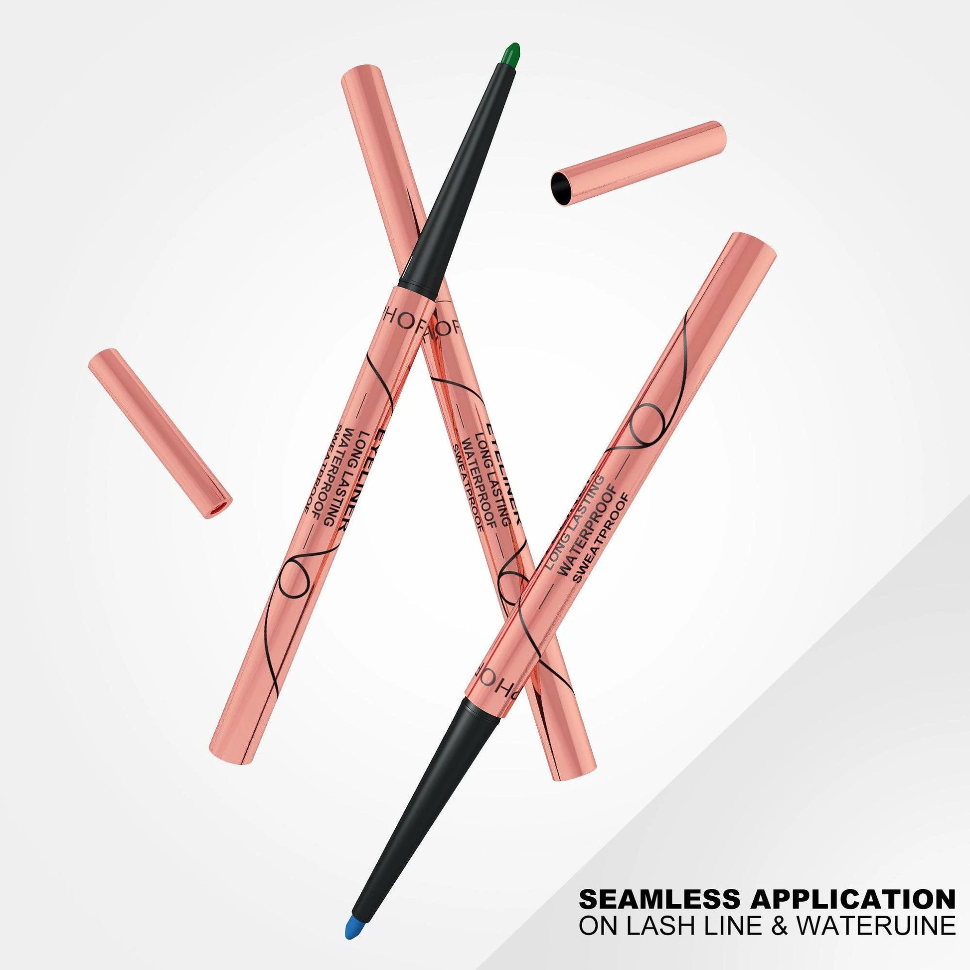 Mandotos PHOFAY colorful waterproof eyeliner set with multiple vibrant shades, ideal for bold, long-lasting eye looks.