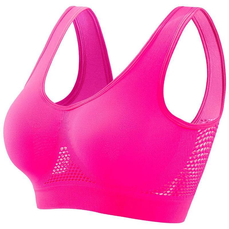 Plus size women's push-up sports bra by MANDOTOS, designed for running and yoga with supportive, comfortable fit.