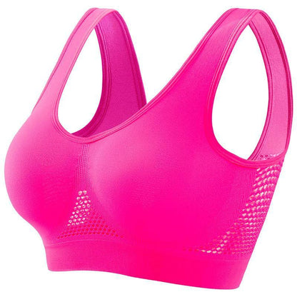 Plus size women's push-up sports bra by MANDOTOS, designed for running and yoga with supportive, comfortable fit.