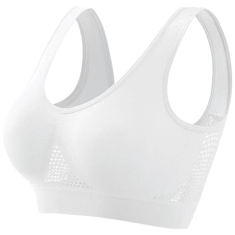 Plus size women's push-up sports bra by MANDOTOS, designed for running and yoga, with supportive fit and comfortable fabric.