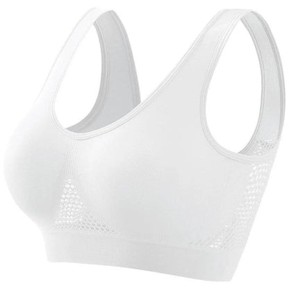 Plus size women's push-up sports bra by MANDOTOS, designed for running and yoga, with supportive fit and comfortable fabric.