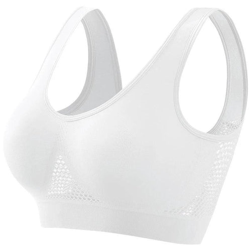 Plus size women's push-up sports bra by MANDOTOS, designed for running and yoga, with supportive fit and comfortable fabric.