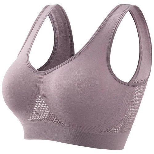 Plus size women's MANDOTOS push-up sports bra designed for running and yoga, with supportive fit and comfortable fabric.