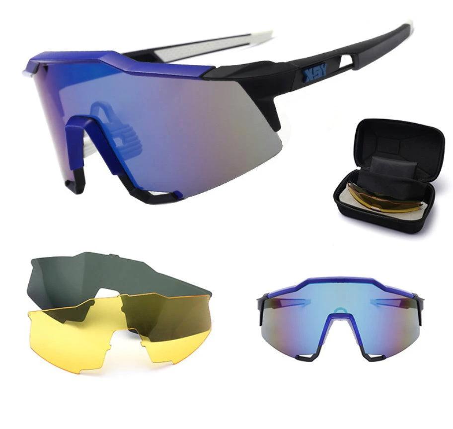Mandotos polarized men's riding sunglasses with black frames and tinted lenses, designed for outdoor protection and style.
