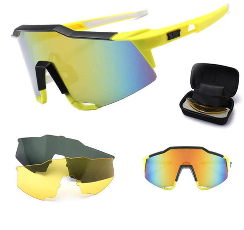 Mandotos men's polarized riding sunglasses with black frames and tinted lenses, designed for outdoor riding and sun protection.