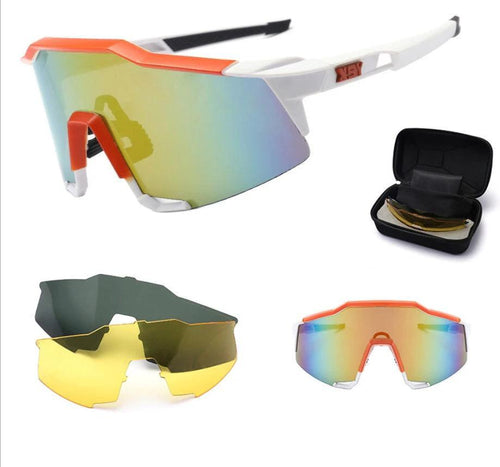 Mandotos polarized men's riding sunglasses with black frame and tinted lenses, designed for outdoor cycling and driving.