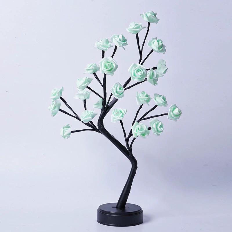 Mandotos rose flower tree table lamp with USB fairy night light, decorative desk lamp for cozy lighting and ambiance.