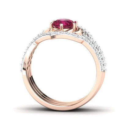 Rose gold flower ring by MANDOTOS, featuring an exquisite design suitable for engagement or wedding band sets.
