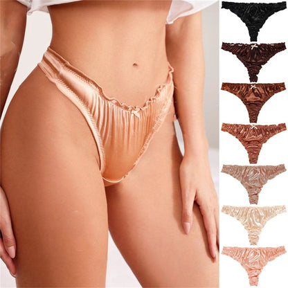 Mandotos satin cotton T-back women's underwear showcasing smooth fabric and comfortable fit for effortless style.
