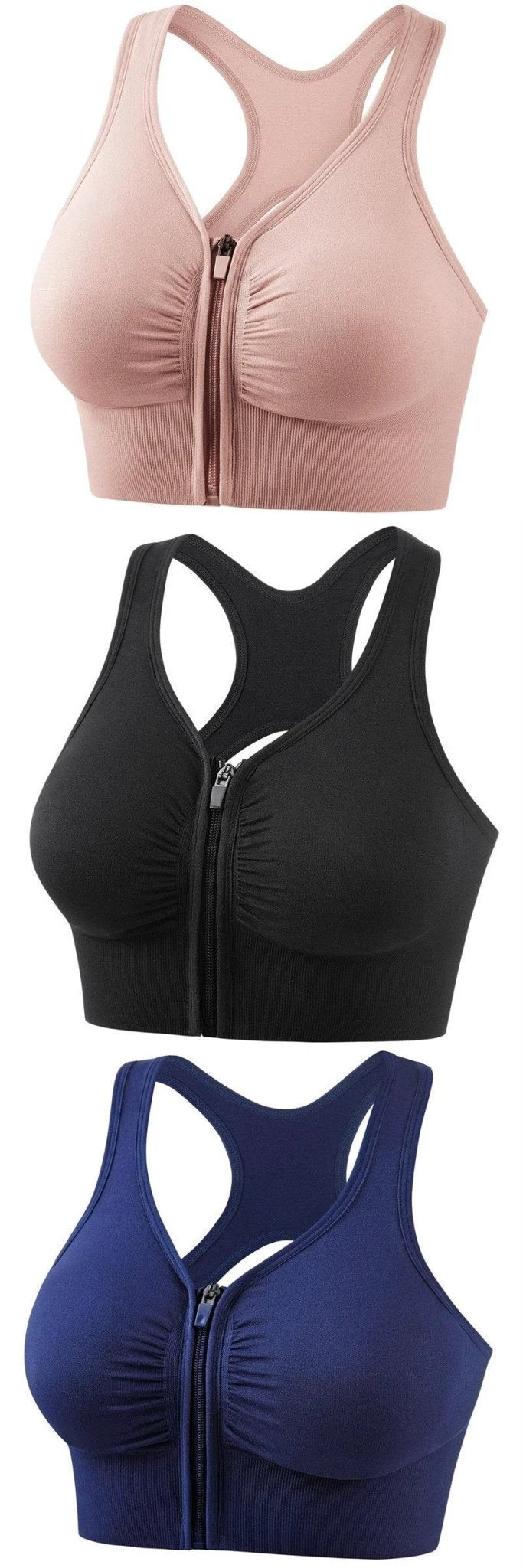 Mandotos shockproof push-up plus size running and yoga sports bra, black, with supportive design for fitness activities.