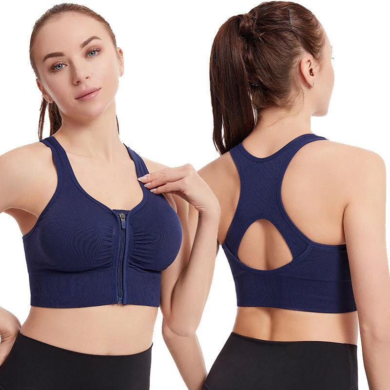 Mandotos shockproof plus size running and yoga sports bra with push-up support, designed for fitness and active wear.