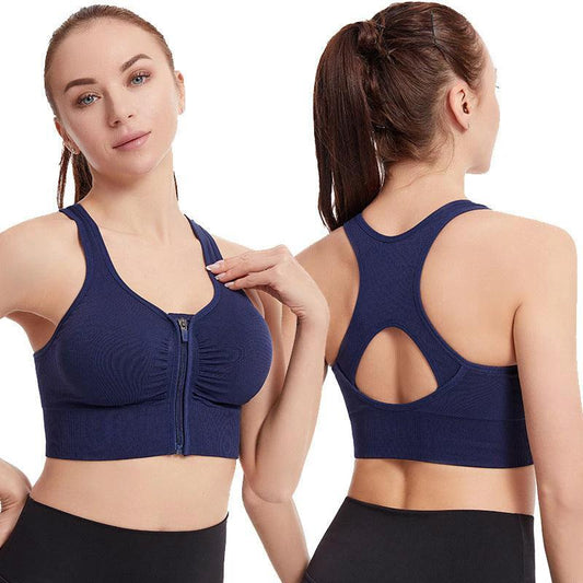 Mandotos shockproof plus size running and yoga sports bra with push-up support, designed for fitness and active wear.