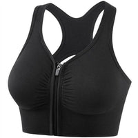 Mandotos shockproof plus size running and yoga sports bra with push-up design, black, supportive, ideal for fitness and active wear.