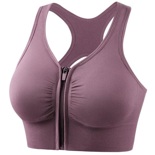 Mandotos shockproof plus size running and yoga sports bra with push-up support, designed for comfort during fitness activities.