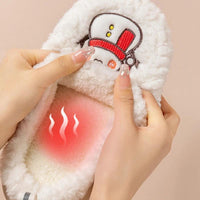 Comfortable snowman slippers by MANDOTOS featuring plush material and anti-slip soles for cozy winter home wear.