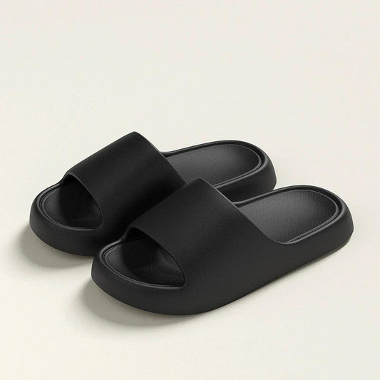 Mandotos solid thick-soled home slippers for women and men, non-slip floor bathroom slippers, summer house shoes.