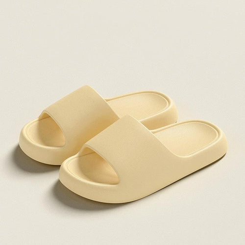 Mandotos solid thick-soled home slippers for women and men, summer non-slip floor bathroom slippers, comfortable house shoes