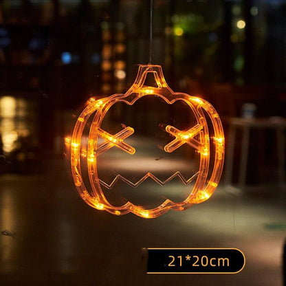 Mandotos Halloween LED window lights featuring spooky pumpkin, spider, and ghost designs for festive holiday decoration.
