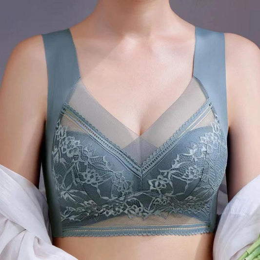 Mandotos Summer Breeze Ice Silk Seamless Bra showing soft, breathable fabric with a smooth, comfortable fit for effortless style.