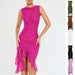 Mandotos summer slim skinny sleeveless dress for women, perfect for fashion parties and club events, shown on a model.