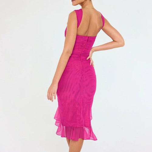 Mandotos summer slim skinny sleeveless women's dress for fashion and party events, featuring a fitted, stylish design.