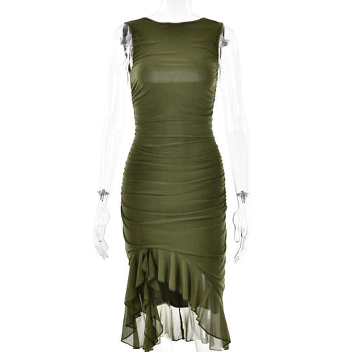Mandotos summer slim skinny sleeveless dress for women, perfect for fashion parties and club events, black and fitted design.