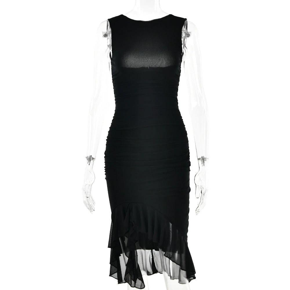 Mandotos summer slim skinny sleeveless dress for women, perfect for fashion, parties, and club outings.
