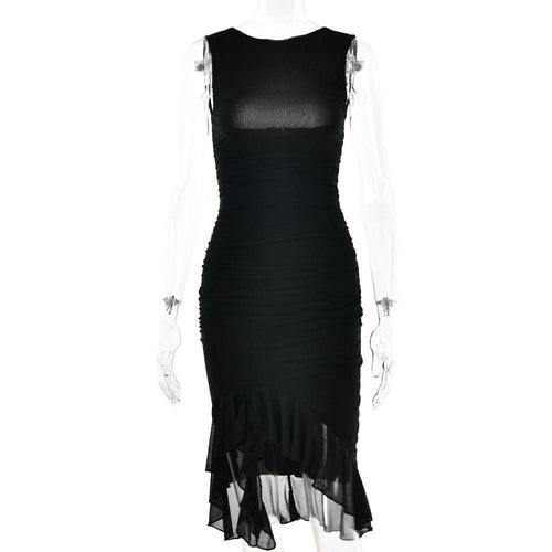 Mandotos summer slim skinny sleeveless dress for women, perfect for fashion, parties, and club outings.