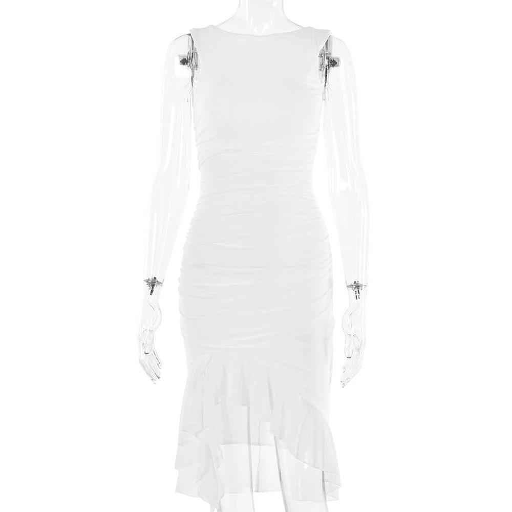 Mandotos sleeveless summer slim skinny dress for women, stylish party and clubwear, fitted and fashionable for warm weather.