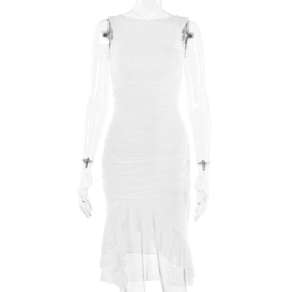 Mandotos sleeveless summer slim skinny dress for women, stylish party and clubwear, fitted and fashionable for warm weather.