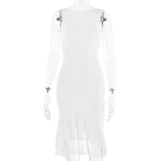 Mandotos sleeveless summer slim skinny dress for women, stylish party and clubwear, fitted and fashionable for warm weather.