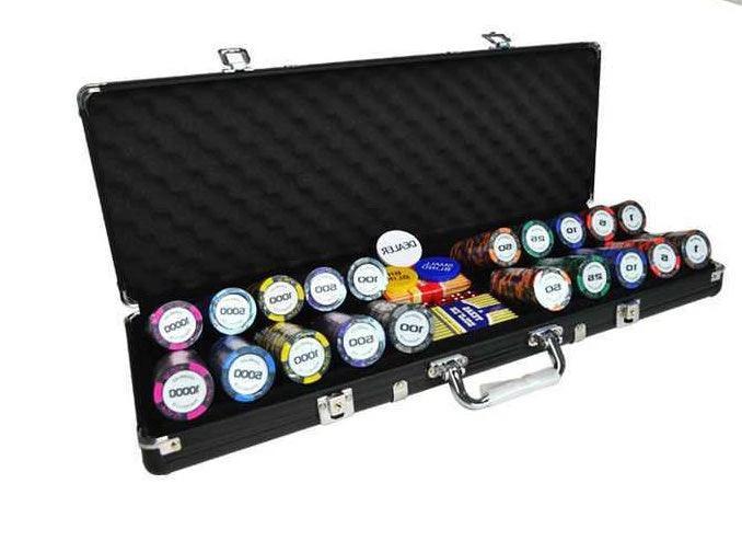 Mandotos Texas Holdem poker chips coin set with baccarat and Mahjong tokens, wheat ears design, 14g weight, Las Vegas style.
