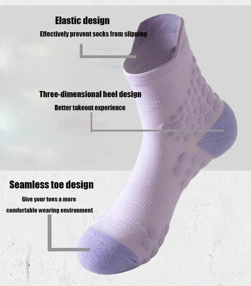 Mandotos TrailBliss women's crew socks, 6 pairs, cushioned, breathable, anti-odor, ideal for hiking, running, fitness, and cycling.