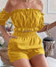 Two-piece women's short sleeve shorts set by MANDOTOS, featuring comfortable casual tops and shorts for warm weather.
