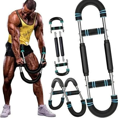 Mandotos U-Shaped Arm Strengthener and multi-functional chest trainer for home gym workouts, showing its compact design and handles.