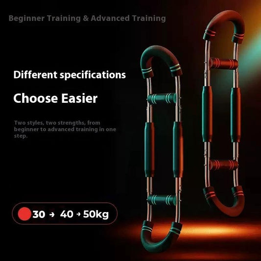 Mandotos U-Shaped Arm Strengthener and Multi-Functional Chest Trainer for home gym workouts, designed for arm and chest muscle building.