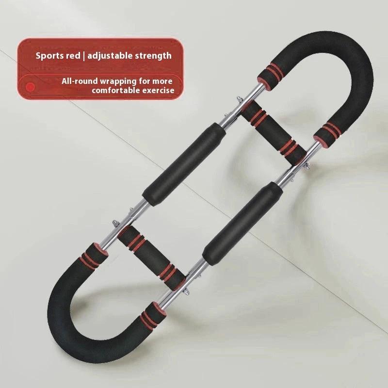 Mandotos U-shaped arm strengthener and multi-functional chest trainer for home gym workouts, showing padded handles and sturdy design.