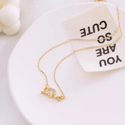 Mandotos titanium steel Valentine's Day gift necklace for women, stylish clavicle chain with love-themed design and modern jewelry style.