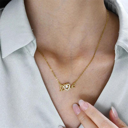 Mandotos titanium steel Valentine's Day necklace, a fashionable love-themed clavicle chain jewelry for women.