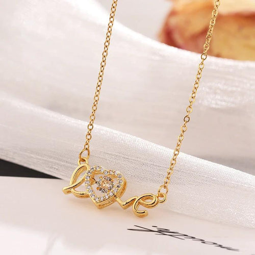 Mandotos titanium steel Valentine's Day gift necklace for women, fashionable love-themed clavicle chain jewelry.