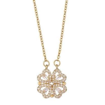 Mandotos Four-leaf Clover titanium steel necklace with non-fading, light luxury design, showcasing a delicate charm on a chain.