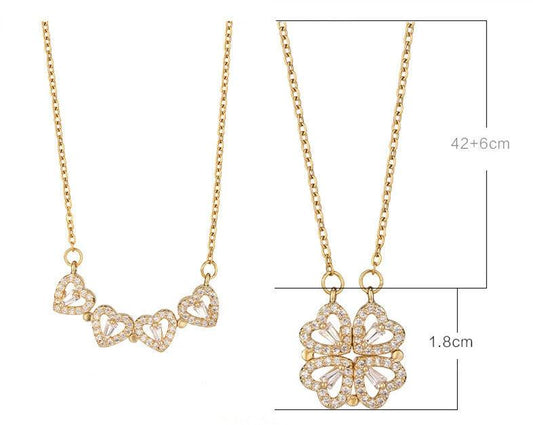 Mandotos luxury titanium steel necklace featuring a variety four-leaf clover design with a non-fading, light, elegant style.