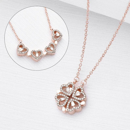 Mandotos four-leaf clover necklace made of light luxury titanium steel, featuring a non-fading, elegant design.