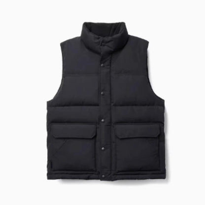 White Duck Down Vest by MANDOTOS, men's ultra-effective three-proof jacket with insulated, lightweight design for outdoor wear.