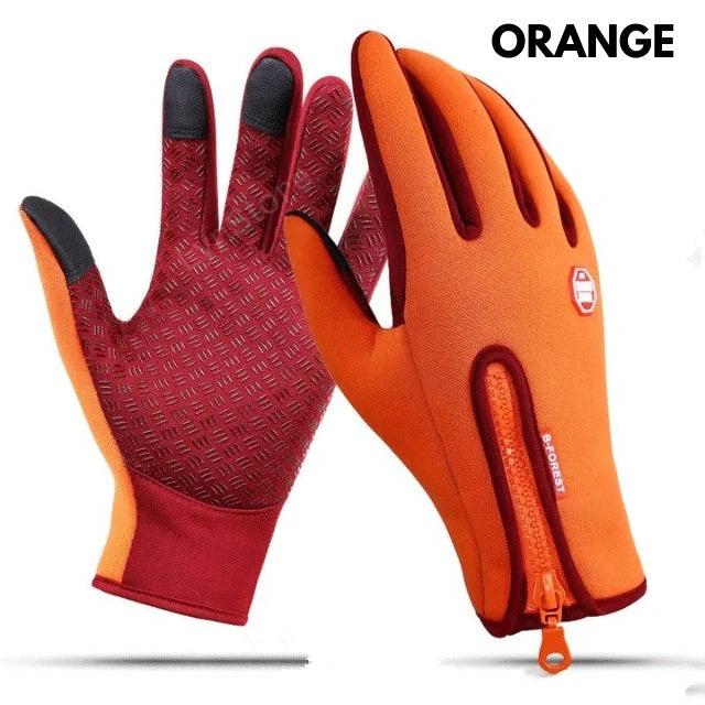 Mandotos winter riding gloves with touchscreen fingertips, waterproof sliding sports gloves with fleece lining for motorcycle riding.