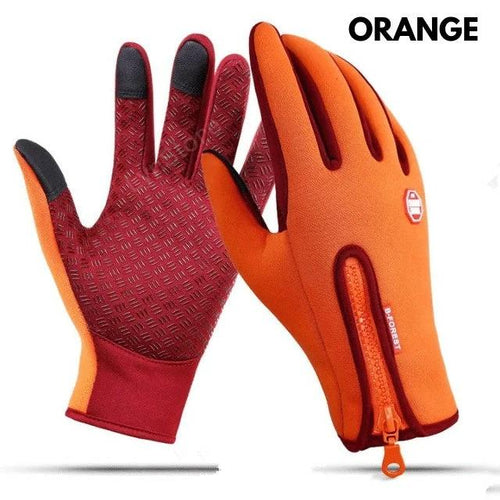 Mandotos winter riding gloves with touchscreen fingertips, waterproof sliding sports gloves with fleece lining for motorcycle riding.