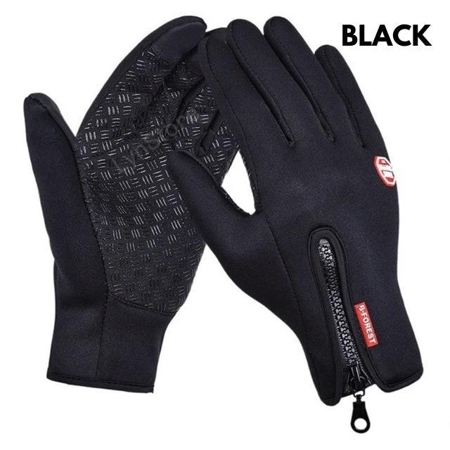 Mandotos winter touchscreen motorcycle riding gloves with waterproof sliding design and fleece lining for sports and outdoor use.