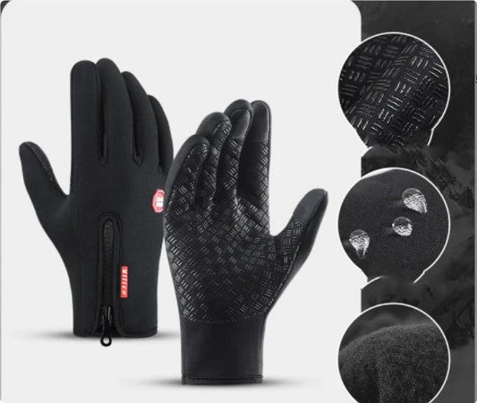 Mandotos winter touchscreen riding motorcycle gloves with waterproof sliding design and fleece lining for outdoor sports.